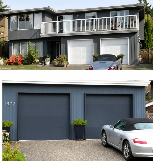 Older home in need of some upgrades prior to sale. Old wood doors that did not open were replaced by a Clopay insulated steel door in a flus