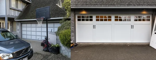 Coachman Design 11 SQ 4 windows, 18x7, Clopay. This lovely white Coachman door provides the traditional coach house appeal, without the main